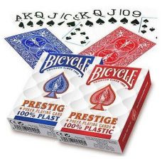 Bicycle Prestige 100 Plastic Blue Red Jumbo oyun kartlar